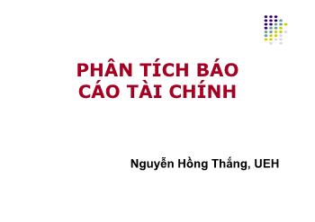 Bài giản Phân tích báo cáo tài chính - Đại học kinh tế thành phố Hồ Chí Minh