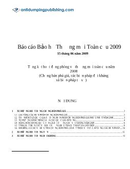 Báo cáo Bảo hộ thương mại toàn cầu 2009