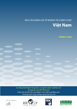 Báo cáo Đánh giá về ngành tài chính vi mô Việt Nam - Tháng 7/2008