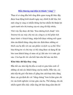 Biến thương mại điện tử thành “vàng”