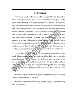 Chuyên đề Hoàn thiện kế toán nhập khẩu hàng hóa tại công ty Cổ phần xuất nhập khẩu y tế Việt Nam