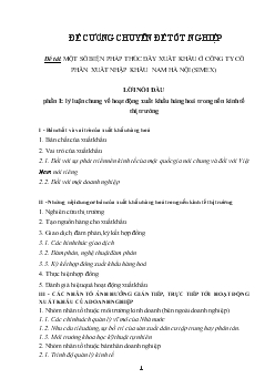 Chuyên đề Một số biện pháp thúc đẩy xuất khẩu ở công ty cổ phần xuất nhập khẩu nam Hà Nội (Simex)