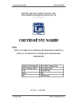 Chuyên đề Nâng cao hiệu quả kinh doanh nhập khẩu thép của công ty cổ phần xuất nhập khẩu khoáng sản Minexport