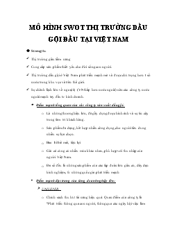 Tiểu luận Mô hình swot thị trường dầu gội đầu tại Việt Nam