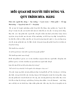 Tiểu luận Mối quan hệ người tiêu dùng và quy trình mua hàng