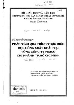 Đồ án Phân tích quá trình thực hiện hợp đồng xuất khẩu tại Tổng công ty Pisico chi nhánh thành phố Hồ Chí Minh