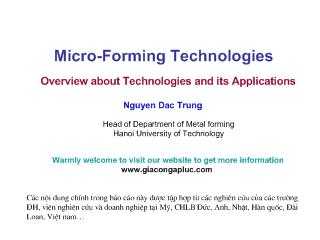 Báo cáo Micro-Forming Technologies - Overview about Technologies and its Applications