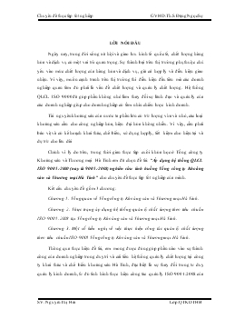 Chuyên đề Áp dụng hệ thống quản lý chất lượng ISO 9001:2000 (nay là 9001:2008) nghiên cứu tình huống Tổng công ty Khoáng sản và Thương mại Hà Tĩnh