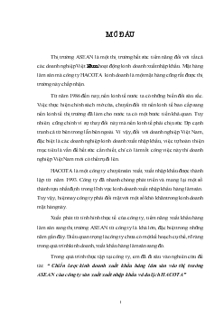 Chuyên đề Chiến lược kinh doanh xuất khẩu hàng lâm sản vào thị trường ASEAN của công ty sản xuất xuất nhập khẩu và du lịch HACOTA