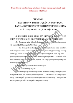 Chuyên đề Hoàn thiện kế toán bán hàng tại công ty cổ phẩn thương mại và xuất nhập khẩu mực in Việt Nam