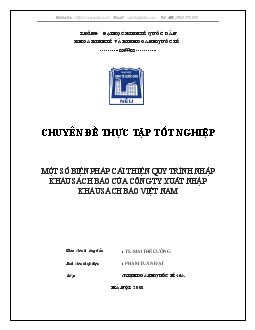 Chuyên đề Một số biện pháp cải thiện quy trình nhập khẩu sách báo của công ty xuất nhập khẩu sách báo Việt Nam