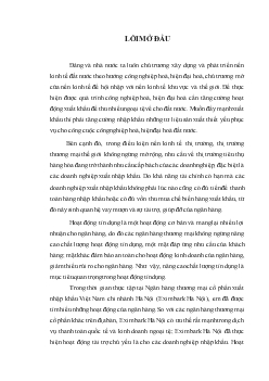 Chuyên đề Nâng cao chất lượng hoạt động tín dụng nhập khẩu tại Ngân hàng thương mại cổ phần xuất nhập khẩu Việt Nam chi nhánh Hà Nội (Eximbank Hà Nội)