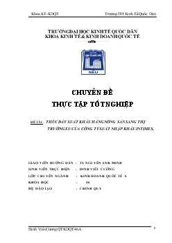 Chuyên đề Thúc đẩy xuất khẩu hàng nông sản sang thị trường EU của công ty xuất nhập khẩu Intimex