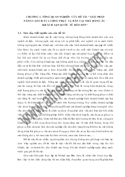 Đề tài Giải pháp nâng cao chất lượng phục vụ bàn tại nhà hàng âu - Khách sạn quốc tế Bảo Sơn