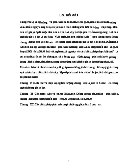 Đề tài Thực trạng hoạt động thương mại quốc tế của nước ta trong nghành hàng giầy dép