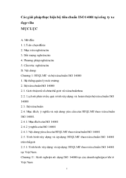 Luận văn Các giải pháp thực hiện bộ tiêu chuẩn ISO 14001 tại công ty xe đạp Viha