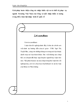 Luận văn Giải pháp hoàn thiện công tác nhập khẩu vật tư và thiết bị phục vụ ngành Xi măng Việt Nam của Công ty xuất nhập khẩu xi măng trong điều kiện hội nhập kinh tế quốc tế