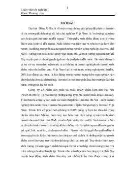 Luận văn Một số giải pháp đẩy mạnh xuất khẩu quế và hồi của Công ty cổ phần sản xuất và xuất nhập khẩu lâm sản Hà Nội (NAFORIMEX)
