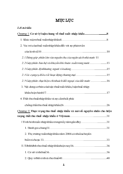 Luận văn Thuế xuất nhập khẩu và hiện tượng thất thu thuế nhập khẩu ở Việt nam hiện nay
