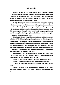 Luận văn Xuất khẩu chè Việt Nam trong điều kiện hội nhập WTO