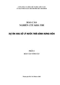 Báo cáo Dự án khu xử lý nước Thải Bình Hưng Hòa