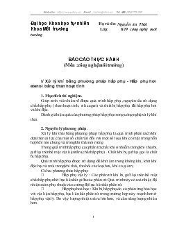 Báo cáo Thực hành môn Công nghệ môi trường