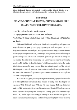 Chuyên đề Đánh giá hiệu quả việc thực hiện dự án lò gạch liên tục kiểu đứng có và không có cơ chế phát triển sạch (CDM) tại xã Xuân Quan, huyện Văn Giang, tỉnh Hưng Yên