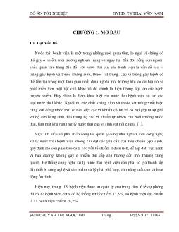 Đồ án Đánh giá chất lượng nước thải tại một số bệnh viện trên địa bàn thành phố Hồ Chí Minh và đề xuất các giải pháp quản lý và xử lý phù hợp