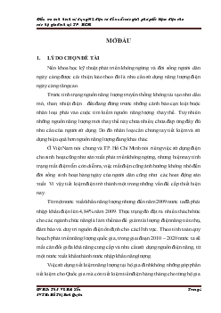 Đồ án Điều tra tình hình sử dụng điện và đề xuất các giải pháp tiết kiệm điện cho các hộ gia đình tại TP. Hồ Chí Minh