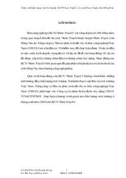 Đồ án Giám sát hiện trạng môi trường tại khu công nghiệp Nhơn Trạch 5, huyện Nhơn Trạch, tỉnh Đồng Nai