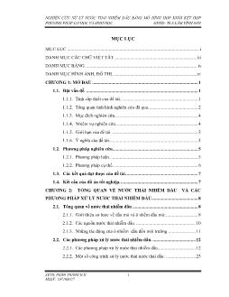 Đồ án Nghiên cứu xử lý nước thải nhiễm dầu bằng mô hình hợp khối kết hợp phương pháp cơ học và sinh học