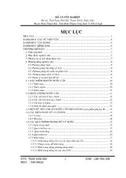 Đồ án Tính toán thiết kế trạm xử lý nước cấp huyện Hàm Thuận Bắc, tỉnh Bình Thuận, công suất 15.000 m 3 /ngđ