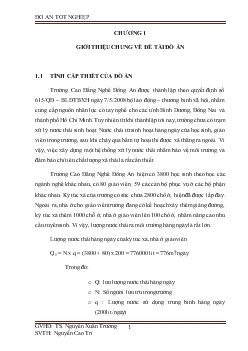 Đồ án Tính toán thiết kế trạm xử lý nước thải Trường Cao Đẳng Nghề Đồng An – Tỉnh Bình Dương, công suất 1000m3/ngày đêm