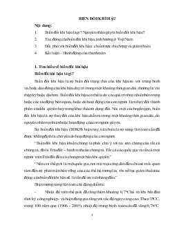 Tiểu luận Biến đổi khí hậu