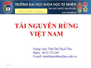 Bài giảng Tài nguyên rừng Việt Nam