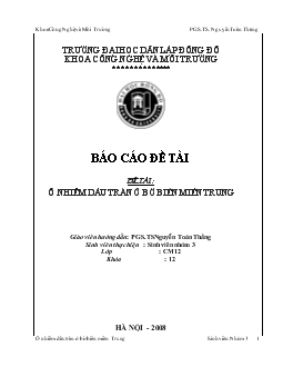 Đề tài Ô nhiễm dầu tràn ở bờ biển miền trung