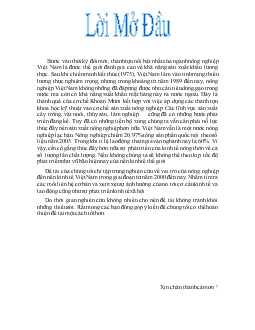 Đề tài Phân tích vai trò của nông nghiệp đối với phát triển kinh tế của Việt Nam