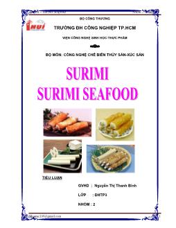 Đề tài Surimi – Surimi Seafood