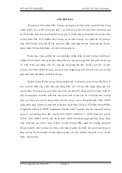 Đồ án Nghiên cứu xây dựng hệ thống quản lý môi trường theo tiêu chuẩn ISO 14001:2010 cho công ty cổ phần dược phẩm Ampharco khu công nghiệp Nhơn Trạch, huyện Nhơn Trạch, tỉnh Đồng Nai