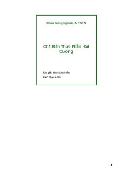 Ebook Chế biến thực phẩm đại cương