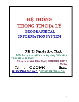 Giáo trình Hệ thống thông tin địa lý