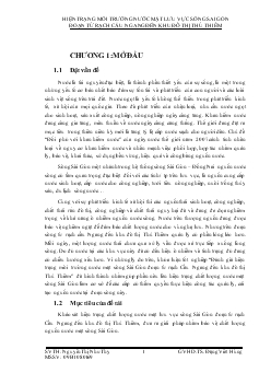 Khóa luận Đánh giá hiện trạng môi trường nước mặt sông Sài Gòn đoạn từ rạch Cầu Ngang đến khu đô thị Thủ Thiêm