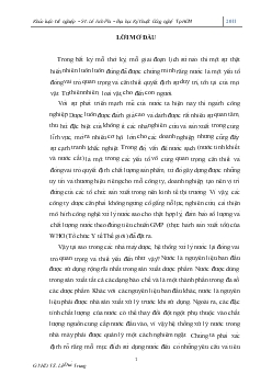 Khóa luận Nghiên cứu hoàn chỉnh mô hình công nghệ xử lý nước cấp cho các nhà máy sản xuất dược phẩm theo tiêu chuẩn GMP - WHO