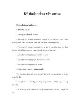 Kỹ thuật trồng cây cao su