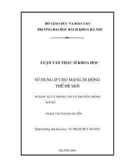 Luận văn Sử dụng IP cho mạng di động thế hệ mới