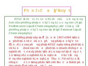 Phương pháp sắc ký lỏng hiệu năng cao HPLC