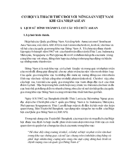 Tiểu luận Cơ hội và thách thức đối với nông sản Việt Nam khi gia nhập Asean