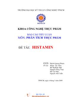 Tiểu luận Histamin