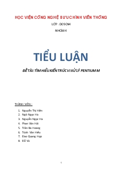 Tiểu luận Tìm hiểu kiến trúc vi xử lý Pentium M