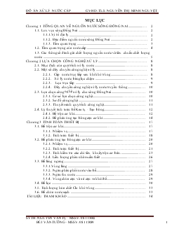 Đồ án Công nghệ xử lý nước cấp cho sông Đồng Nai